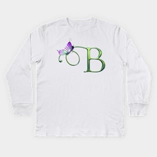 Letter flower " A " Kids Long Sleeve T-Shirt